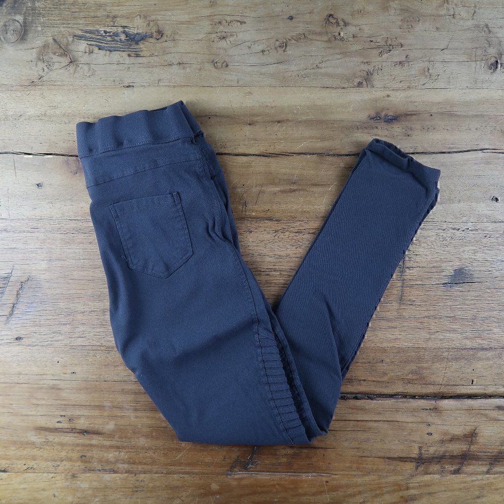 AMARYLLIS DARK GREY MOTO STRETCHY PULL ON JEGGINGS SIZE SMALL